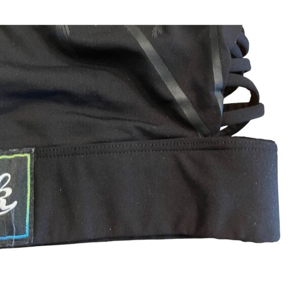 XS Victoria Secret Pink Ultimate Unlined Sports Bra Black Palm Trees - Picture 4 of 12